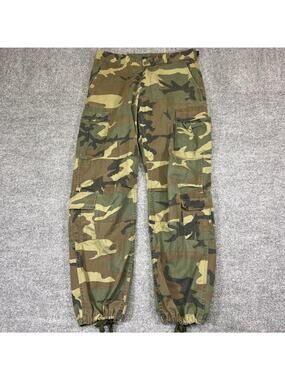 BACKBONE Pants Mens 32x30 Green Camouflage Cargo Adjustable Waist Cuffed
